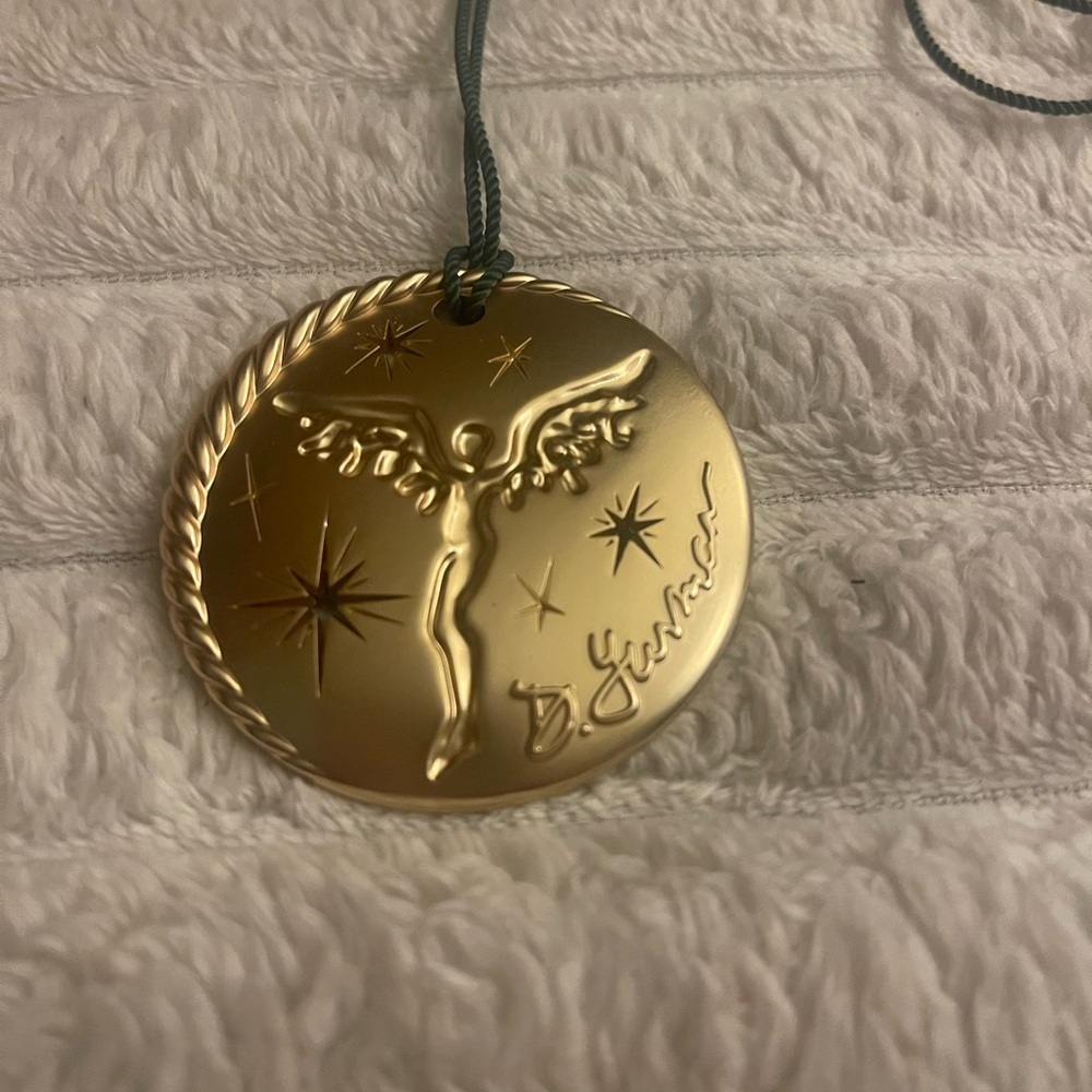 David yurman Gold Angel Pendant with Signature